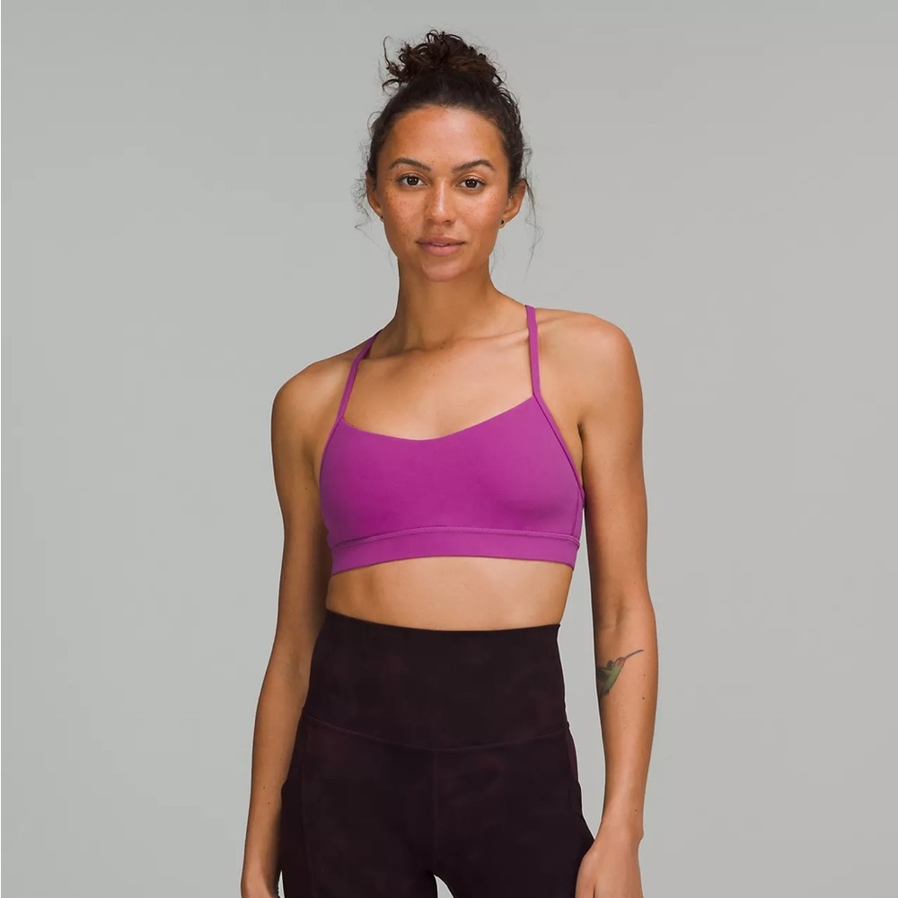 Lululemon Flow Y Nulu Bra size 10 in Raspberry Cream and Vivid Plum